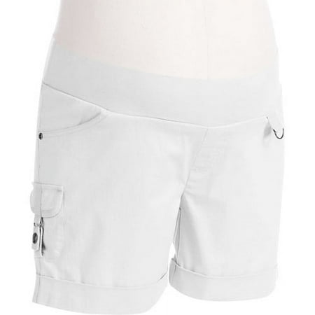 Maternity Demi-Panel Cuffed Utility Shorts