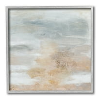 Stupell Industries Subtle Beige Abstraction Abstract Painting Gray Framed Art Print Wall Art, 24 x 24