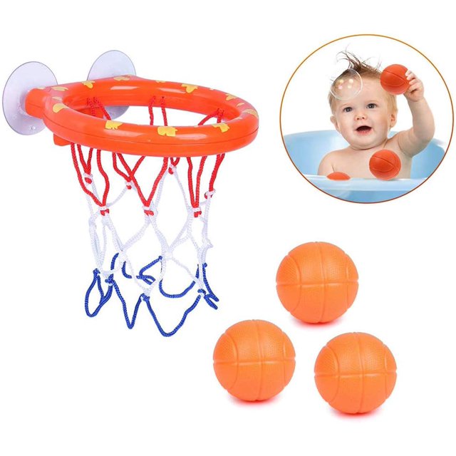 Mini aro de baloncesto, divertido aro de baloncesto para baño, juguete de baño, mini ventosa de baloncesto, Dunker para baño, juguetes para bebés, bañera para bebés, juguetes de agua (3 bolas) Ormromra LN-0914