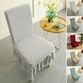 thumbnail image 2 of Luxcidy Dining Chair Covers Stretch Parsons Chair Slipcover with Skirt Chair Covers, Stretch Kitchen Chair Covers, Detachable Washable Chair Cover, for Dining Room, Hotel, Ceremony, 2 of 7
