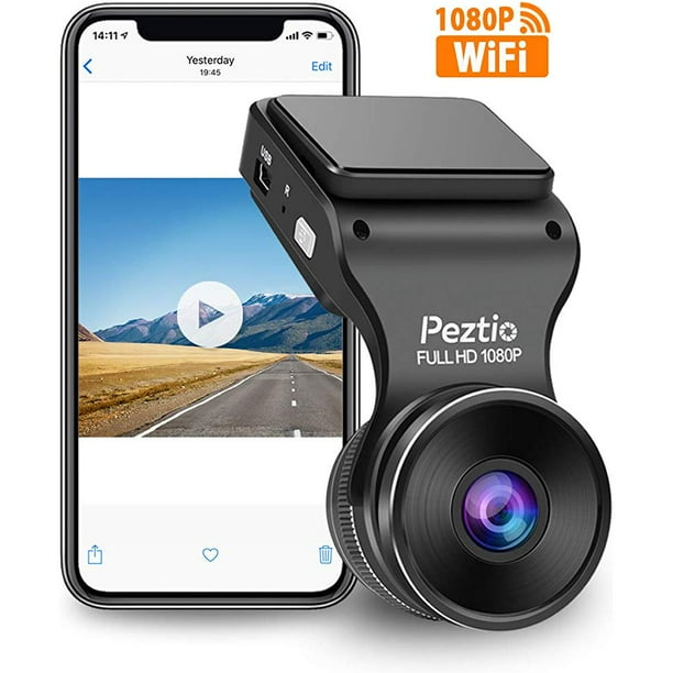 Peztio Dash Cam WiFi, FHD 1080P Dash Camera for Cars, Car Dash Camera Recorder, GSensor, 170