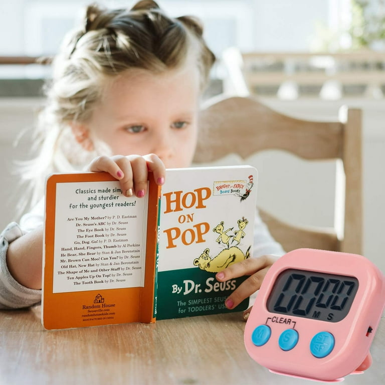 SKYCARPER 1Pcs Timers, Classroom Timer for Kids, Kitchen Timer for Cooking, Egg Timer, Magnetic Digital Stopwatch Clock Timer, Pink