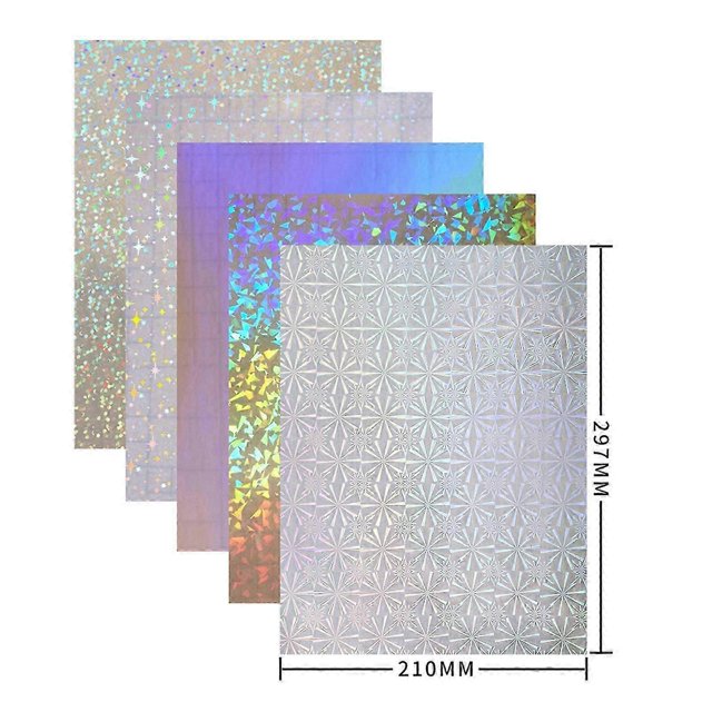 Holographic Sticker Paper Clear A4 Sticker, Paper Self Adhesive Waterproof Transparent Film for Photo Paper Picture