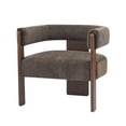 thumbnail image 3 of Fauteuil d'appoint Noble House moderne en velours, brun foncé, 3 of 10
