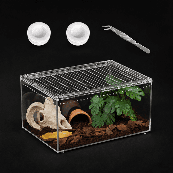 12" x 8" x 6" PC Reptile Terrarium Starter Kit for Small Pets