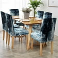 thumbnail image 3 of Turquoise Teal Chair Covers Dining Chair Cover Stretch Dining Chair Slipcover Removable Washable Kitchen Chair Cover Parson Chair Covers for Dining Room Set of 4 Living Room Chair Covers, 3 of 6