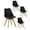 Black, variant on Set of 4 Modern Dining Chairs, White PU Leather Upholstered Side Chairs with Wooden Legs for Kitchen and Dining Room - Black