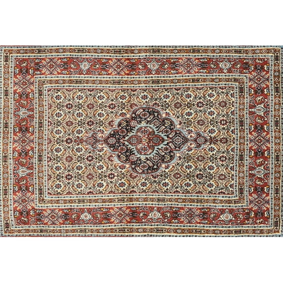 Ahgly Company Machine Washable Indoor Rectangle Traditional Tan Brown Area Rugs, 6' x 9'