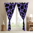 thumbnail image 4 of Erosebridal Cow Print Curtains & Drapes Cute Farm Animal Blackout Curtains, Black Purple Curtains Highland Cattle Bull Skin Bedroom Curtains, Hair Skin Window Drapes, 4 of 6