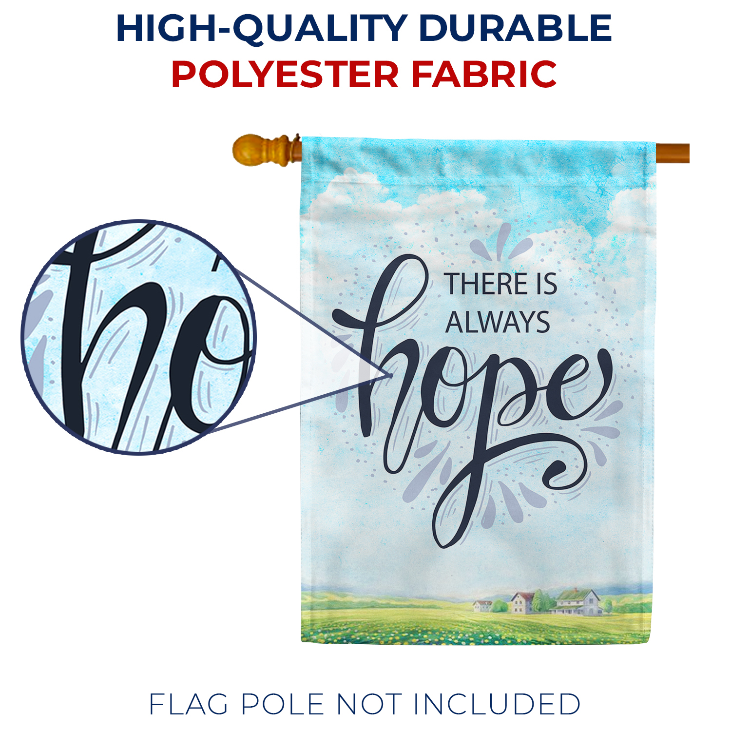 America Forever There is Always Hope House Flag 28 x 40 inches Inspirational Quote Religious Faith Double Sided Spiritual Hope Love Positive Yard Outdoor Decorative Motivational House Flag