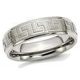 thumbnail image 1 of Bague Alliance pour Homme à Clé Grecque en Titane 6 mm, Polie Satinée, 1 of 5