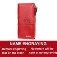 thumbnail image 1 of Billeteras de mujer con grabado de nombre 2022, tarjetero de cuero largo a la moda de alta calidad, monedero clásico para mujer, billetera de marca con cremallera para mujer Tan Jianjun unisex, 1 of 2