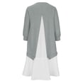 thumbnail image 5 of IROINNID Long Sleeve Dress for Women Sweatshirt Long Sleeve Dress Round-Neck Ladies Patchwork Mini Dresses ,Gray, 5 of 7