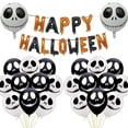 thumbnail image 4 of Globos de fantasmas de pesadilla de feliz Halloween, decoraciones, globos de aluminio, juguetes inflables, globos blancos y negros, suministros para fiestas de cumpleaños, 4 of 5