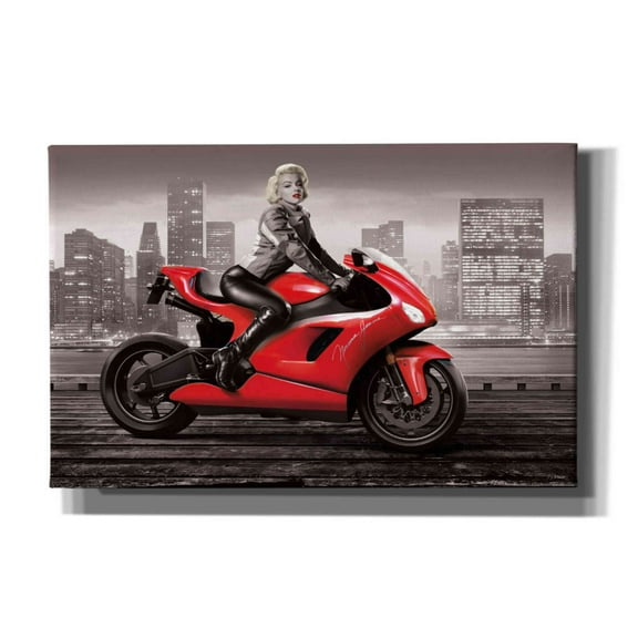 Epic Graffiti 'Marilyn's Ride BW' by JJ Brando, Canvas Wall Art, 40"x26"