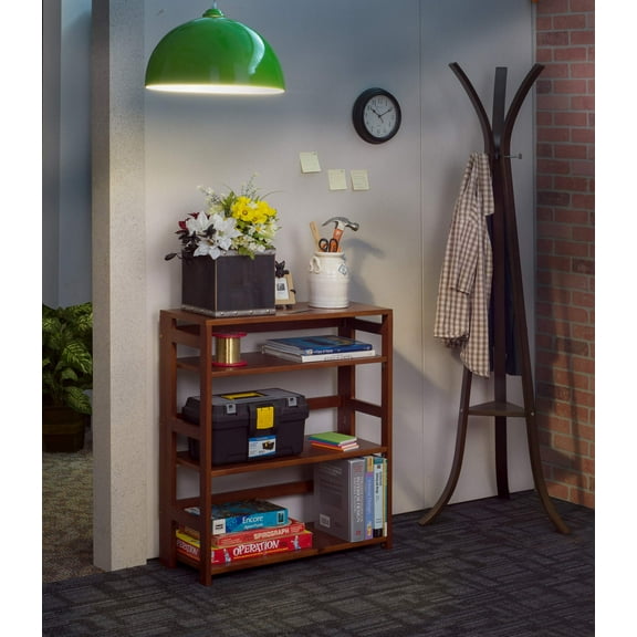 Flip Flop 3-Shelf Folding Bookcase, Multiple Finishes