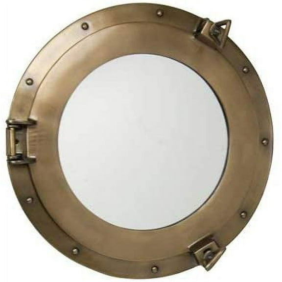 Nagina International Moby Dick Bronze Aluminum Porthole Mirror - 17