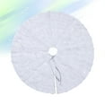 thumbnail image 4 of Dytern Christmas Tree 1Pc 80cm Ruffled Lace Christmas Tree Skirt Cloth Xmas Tree Base Decoration Apron Wrap White, 4 of 10