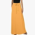 thumbnail image 2 of Women Flowy Swing Long Skirts Drawstring High Waist Maxi Skirt Summer Beach Pleated Casual Skirts, 2 of 8