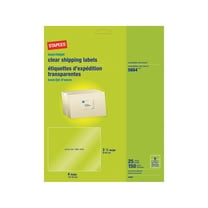 Staples Laser/Inkjet Shipping Labels 3 1/3" x 4" Clear 6 Labels/Sheet 300/Carton 18090VS