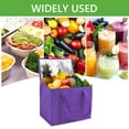 thumbnail image 6 of Hengbo 3 Pack Large Insulated Grocery Shopping Bags Reusable Bag Thermal Zipper Collapsible Tote Cooler Food Transport Hot and Cold for Camping Reusable and Sustainable Purple, 6 of 7