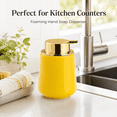 thumbnail image 6 of Modern Foam Soap Dispenser for Bathroom, Chic Ceramic Bottle, Gold Soap Dispenser Pump (Yellow), 6 of 7