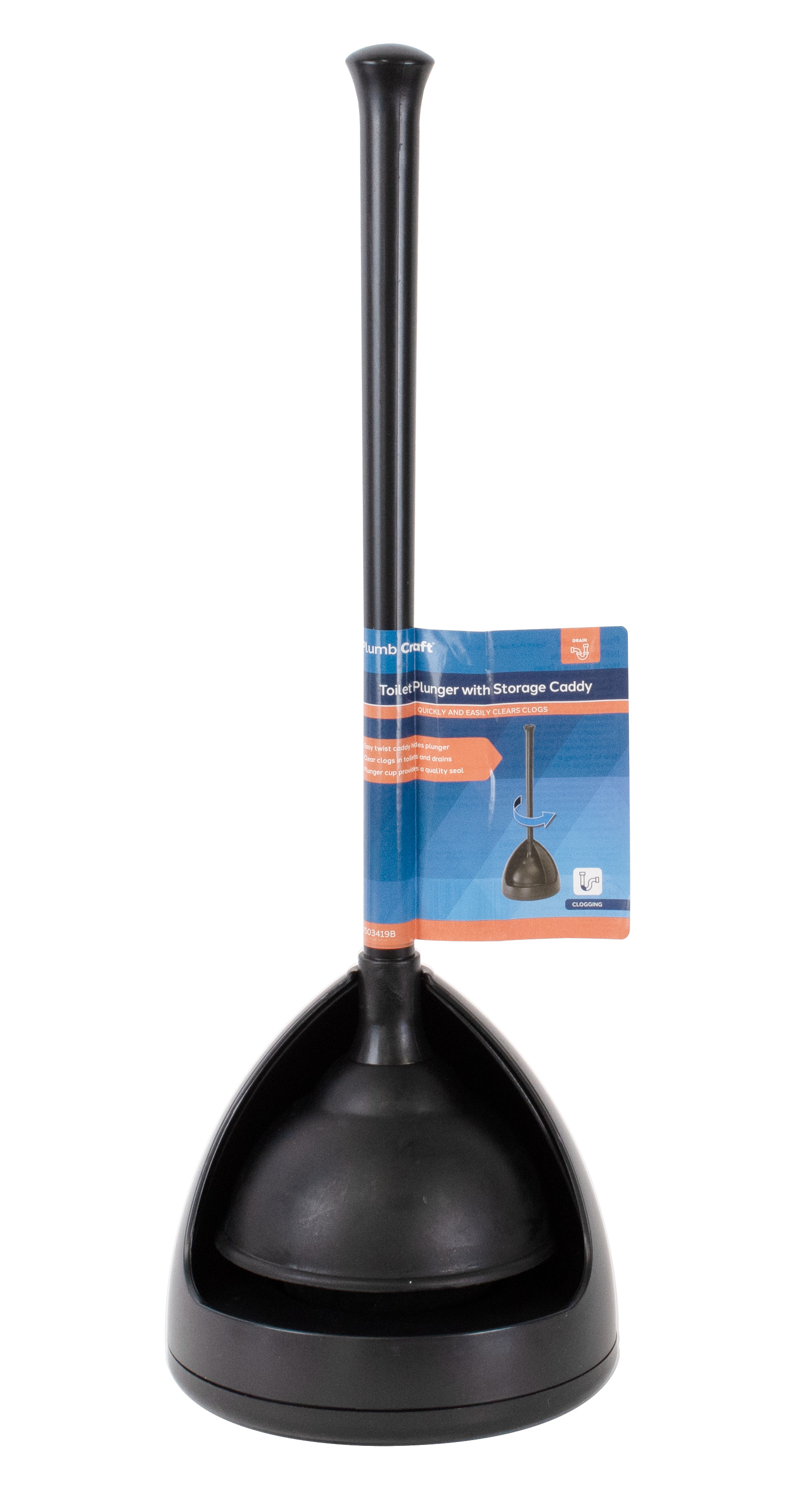 PlumbCraft Toilet Plunger with Twist Caddy Storage Holder photo 2
