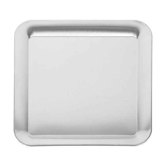 SEWCHICS 1Pack Stainless Steel Food Serving Tray Cake Tray Silver Simple and Practical Design Family Use