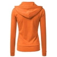 thumbnail image 3 of DYMADE Women Casual Draw String Zipper Hoodie Top, 3 of 3
