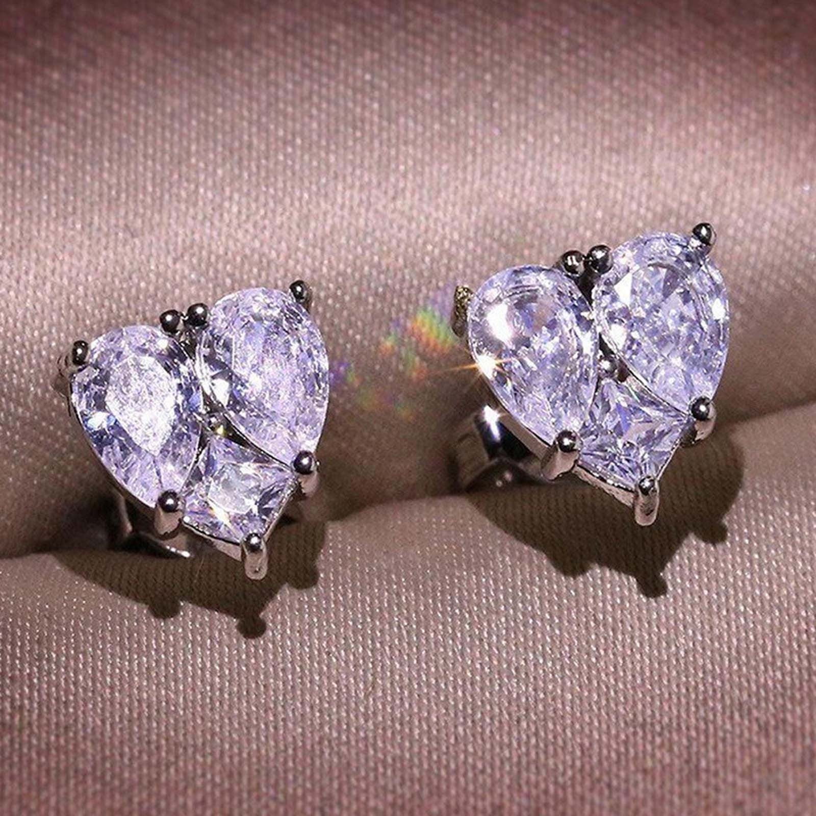 Novi Walmart Fiudx Pendientes En Forma de Corazón, Elegantes Joyas de Cobre ...