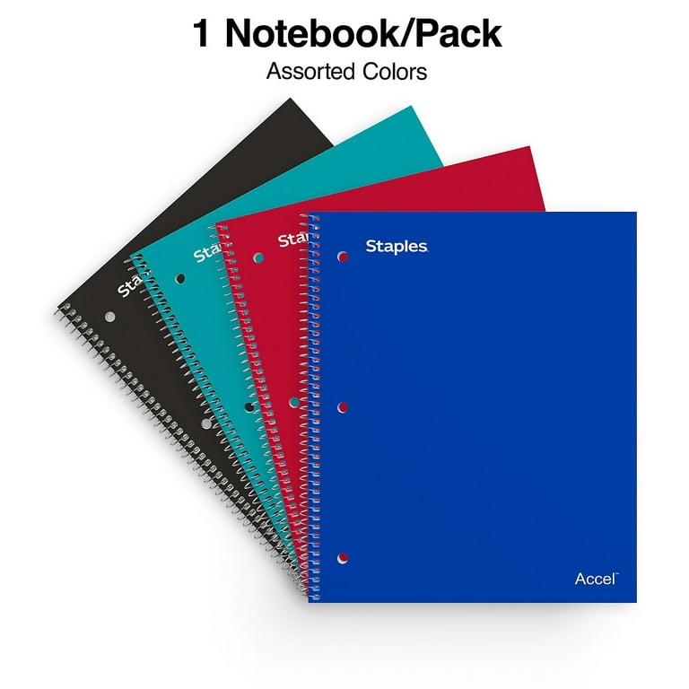 Staples 1-Subject Notebook, 8 x 10.5, College Ruled, 70 Sheets, Blue  (TR27500)