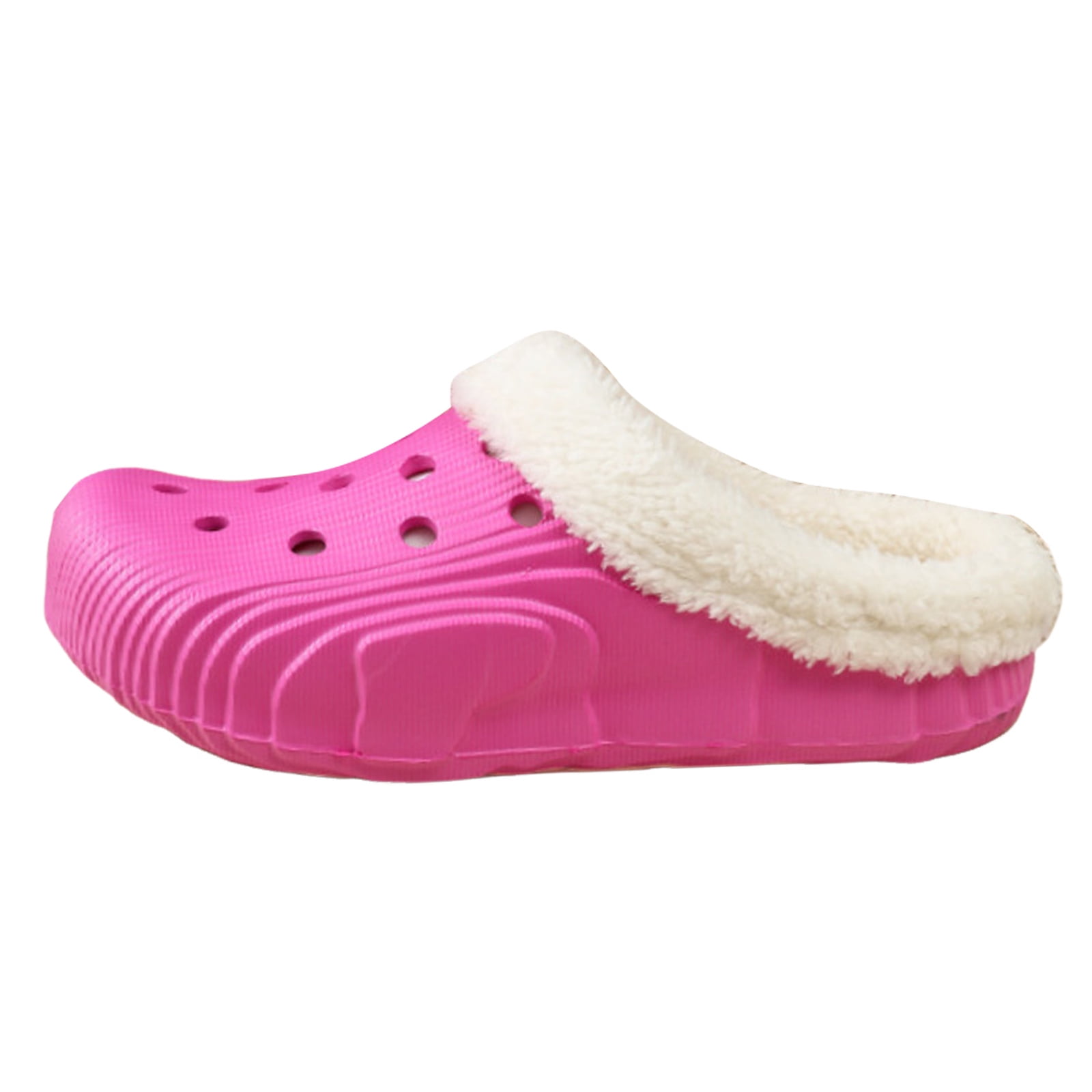 Leozcaa Classic Warm Lined Clogs Waterproof Winter Fuzzy Slippers