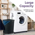 thumbnail image 4 of Superio 50L Wicker Plastic Corner Laundry Hamper with Lid - Black (2 Pack), 4 of 9