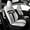 Black with White, variant on EKR Custom Fit Cybertruck Car Seat Covers for  2024 2025 Tesla Cybertruck Base,AWD,Cyberbeast Pickup Truck - Full Set,Leather(Sand Beige)