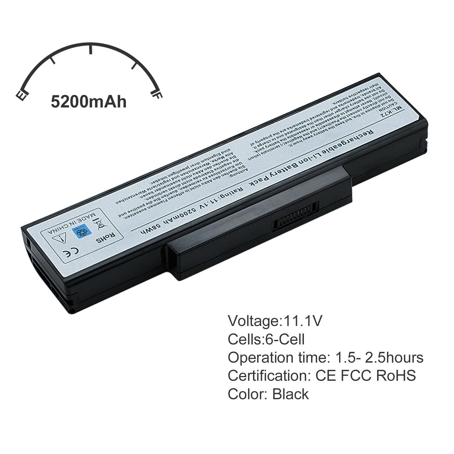 råd værdig Athletic Battery for ASUS N73JQ N73JQ-A2 N73SM N73Yi PRo7 PRo7A PRo7AD PRo7CTK X72D  X72A - Walmart.com