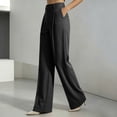 thumbnail image 4 of Bxsruta Women's High Waisted Wide Leg Pants Pleated Front Work Trousers Business Casual Office Bottoms, 4 of 8