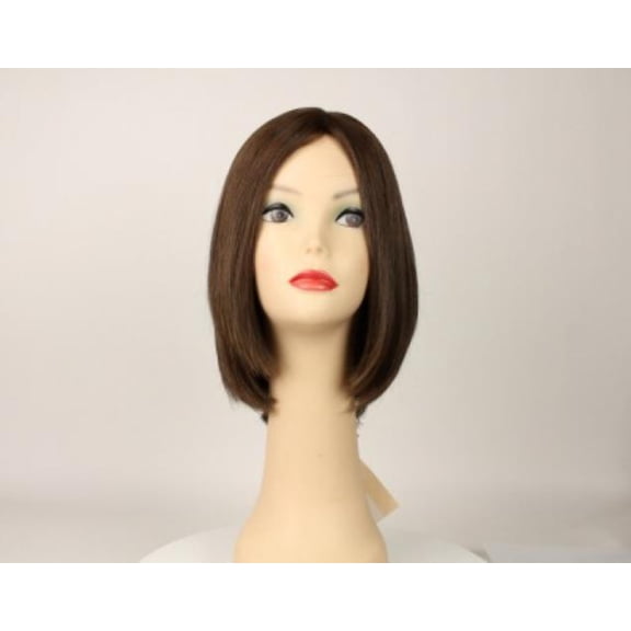 European Human Hair Freeda Wig Liberty Medium Brown With Highlights Skin Top Size S