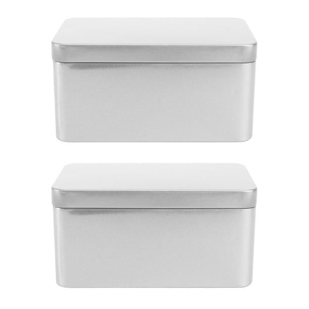 2 cajas de té para el hogar, caja rectangular de hojalata para envasado de té a granel