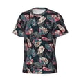 thumbnail image 3 of Rocae Colorful Tropical Leaves for Men's Moisture-Wicking Crew Tee - T-Shirt for Sports, Outdoor Activities, and Casual Wear, 3 of 9
