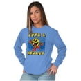 thumbnail image 3 of Retro Cute Hungry Funny PACMAN Game Women's Long Sleeve T Shirt Brisco Brands L, 3 of 6