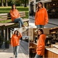 thumbnail image 5 of SYwaren Women's Oversized Hoodie Pullover Long Sleeve Casual Sweatshirt with Pockets Side Slit Tops, 5 of 9