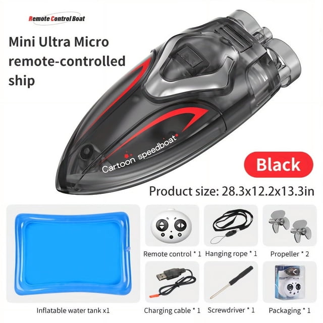 MesaSe Miniature Remote Control Boat Rechargeable Waterproof Remote Control Boat With Lights Outdoor Novelty Water Toys