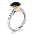 thumbnail image 3 of Gem Stone King 10K White and Yellow Gold Blue Sapphire Solitaire Engagement Ring for Women (2.82 Cttw, Cushion 8MM, Gemstone September Birthstone, Available in Size 5, 6, 7, 8, 9), 3 of 4