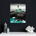 thumbnail image 4 of Shiartex  Teal Ocean Canvas Wall Art Summer Seascape Blue Painting Lighthouse Coastal Pictures Turquoise Landscape Artwork Framed for Bedroom Living Room Home Office Wall Decor 16x20 in/12x16 in, 4 of 4