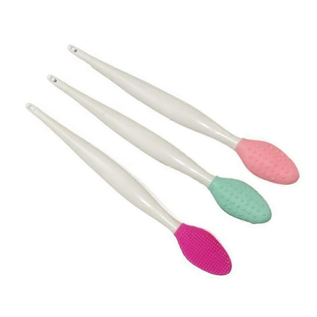 Silicone Cleaning Brush 3Pcs Double Head Face Massager Handheld Device Assorted Color Daily Use