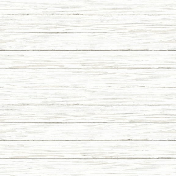 3122-11200 Ozma Wood Plank Wallpaper with Woodgrain Distressed Detailing in Off White Neutral Colors Farmhouse Style Prepasted Acrylic Coated Paper