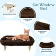 thumbnail image 2 of PETMAKER Cat Bed for Window Sill - Cat Window Perch with Bolster (Brown), 2 of 6
