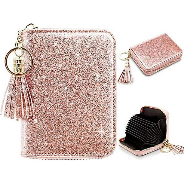 Women s Small Credit Card Wallet Glitter Cute Credit Card Holder Wallets For Women