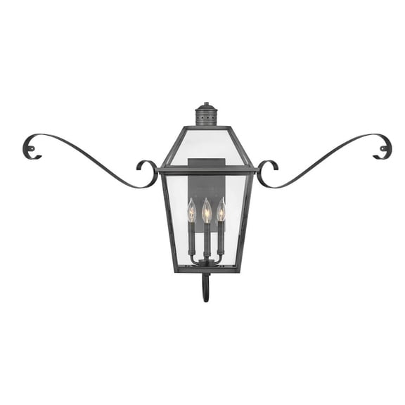Hinkley Lighting 2774-Scr Nouvelle 3 Light 27" Tall Outdoor Wall Sconce - Blackened Brass