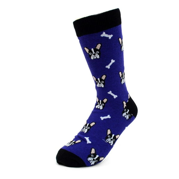 Urban-Peacock Women's Novelty Fun Crew Socks for Dress or Casual - French Bulldog - Blue, 1 Pair